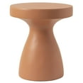 thumbnail image 1 of LeisureMod 16" Wide Round Side Table in Fiberstone with Hourglass Pedestal Design for Indoor and Outdoor Use Wisp Collection in Pink, 1 of 11