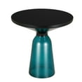 thumbnail image 1 of LeisureMod 19" Round End/Side Table with Glass Top and Black Powder-Coated Iron Rim Tempered Glass Pedestal Base No Assembly for Modern Home, Living Room Tully Collection in Blue/Black, 1 of 18