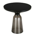 thumbnail image 1 of LeisureMod 19" Round End/Side Table with Glass Top and Black Powder-Coated Iron Rim Tempered Glass Pedestal Base No Assembly for Modern Home, Living Room Tully Collection in Grey/Black, 1 of 18