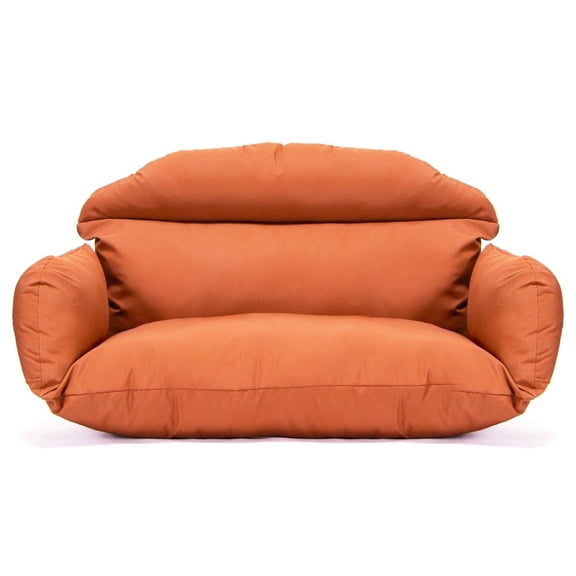 LeisureMod 2-Person Egg-Swing Chair Cushion in Oxford Fabric with Cotton Filling Quick-Drying Removable Cover for Modern Home, Patio, Garden in Orange