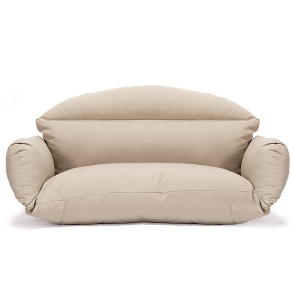 LeisureMod 2-Person Egg-Swing Chair Cushion in Oxford Fabric with Cotton Filling Quick-Drying Removable Cover for Modern Home, Patio, Garden in Taupe