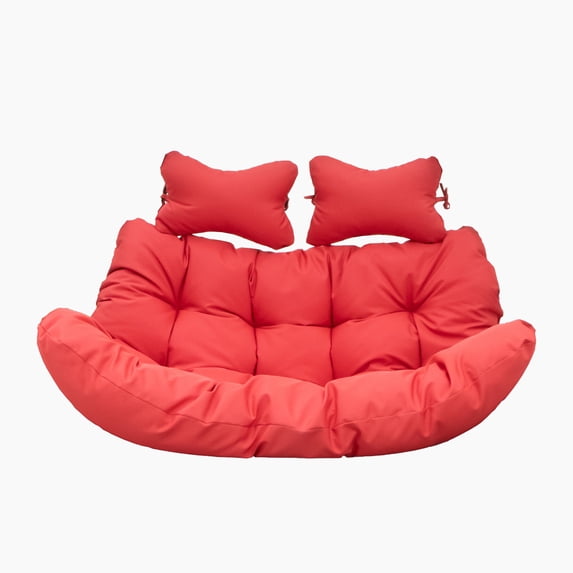LeisureMod Wicker 2 Person Double Folding Hanging Egg Swing Cushion