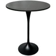 thumbnail image 1 of LeisureMod 27" Round Bar Height Dining Table with Sintered Stone Top Pub Table and Black Stainless Steel Pedestal Base for Modern Kitchen and Dining Room Verve Collection in Black Marbleized, 1 of 8