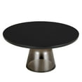 thumbnail image 1 of LeisureMod 30" Round Coffee Table with Glass Top and Black Powder-Coated Iron Rim Tempered Glass Pedestal Base No Assembly for Modern Home, Living Room Tully Collection in Grey/Black, 1 of 18