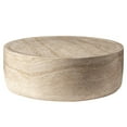 thumbnail image 1 of LeisureMod 32 Inches Round Coffee Table in Fiberstone Center Table for Indoor and Outdoor Use No Assembly for Modern Home, Living Room, Offices Sandy Collection, Travertine, 1 of 12