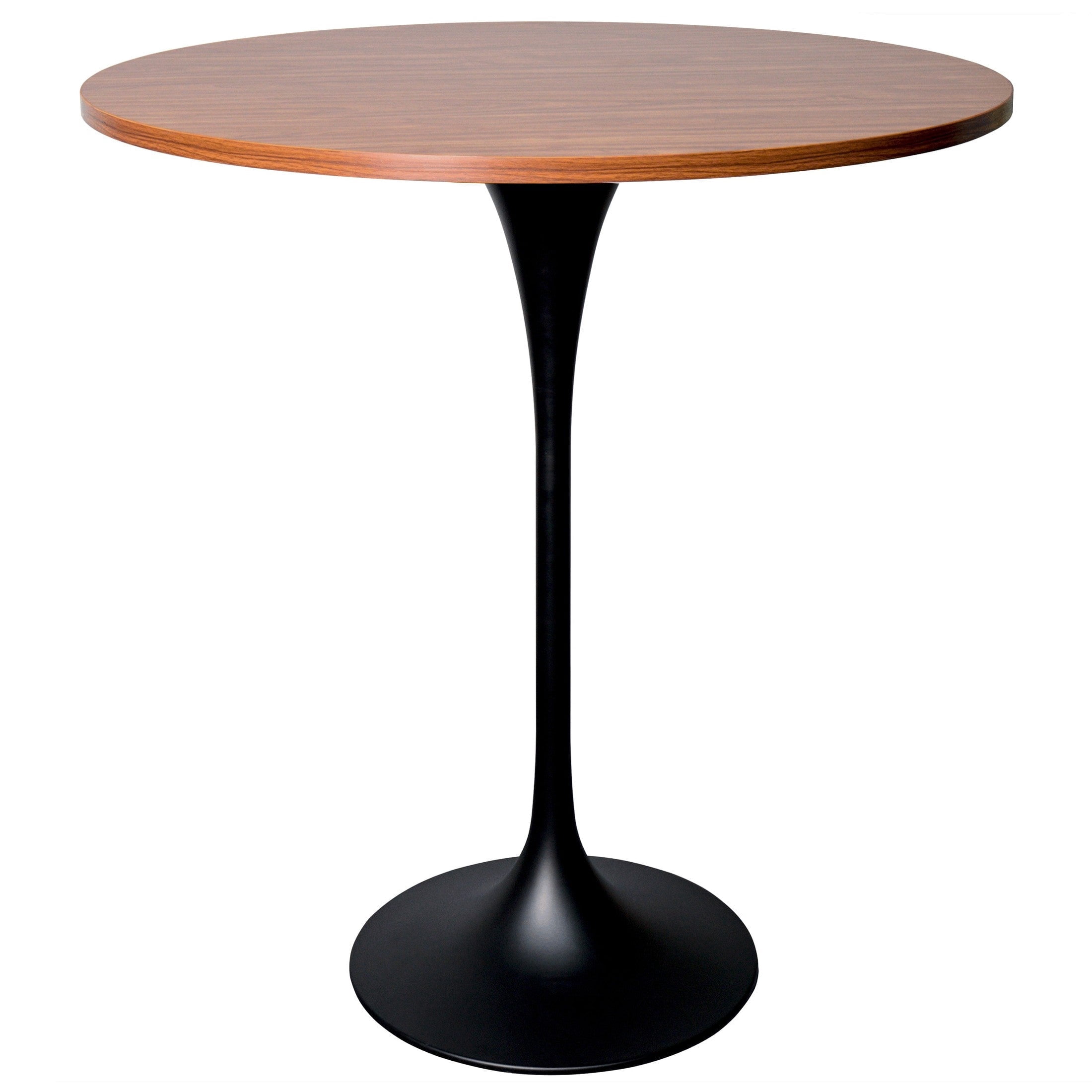 LeisureMod 36" Round Bar Height Dining Table with MDF Top Pub Table and ...