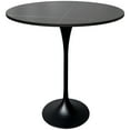 thumbnail image 1 of LeisureMod 36" Round Bar Height Dining Table with Sintered Stone Top Pub Table and Black Stainless Steel Pedestal Base for Modern Kitchen and Dining Room Verve Collection in Black Marbleized, 1 of 8
