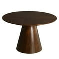 thumbnail image 1 of LeisureMod 47" Round Dining Table Ash Wood Veneer with Four-Slice Design and Tapered Column Pedestal Base Seats 4 Person for Dining Room and Kitchen Fynix Collection in Walnut, 1 of 12