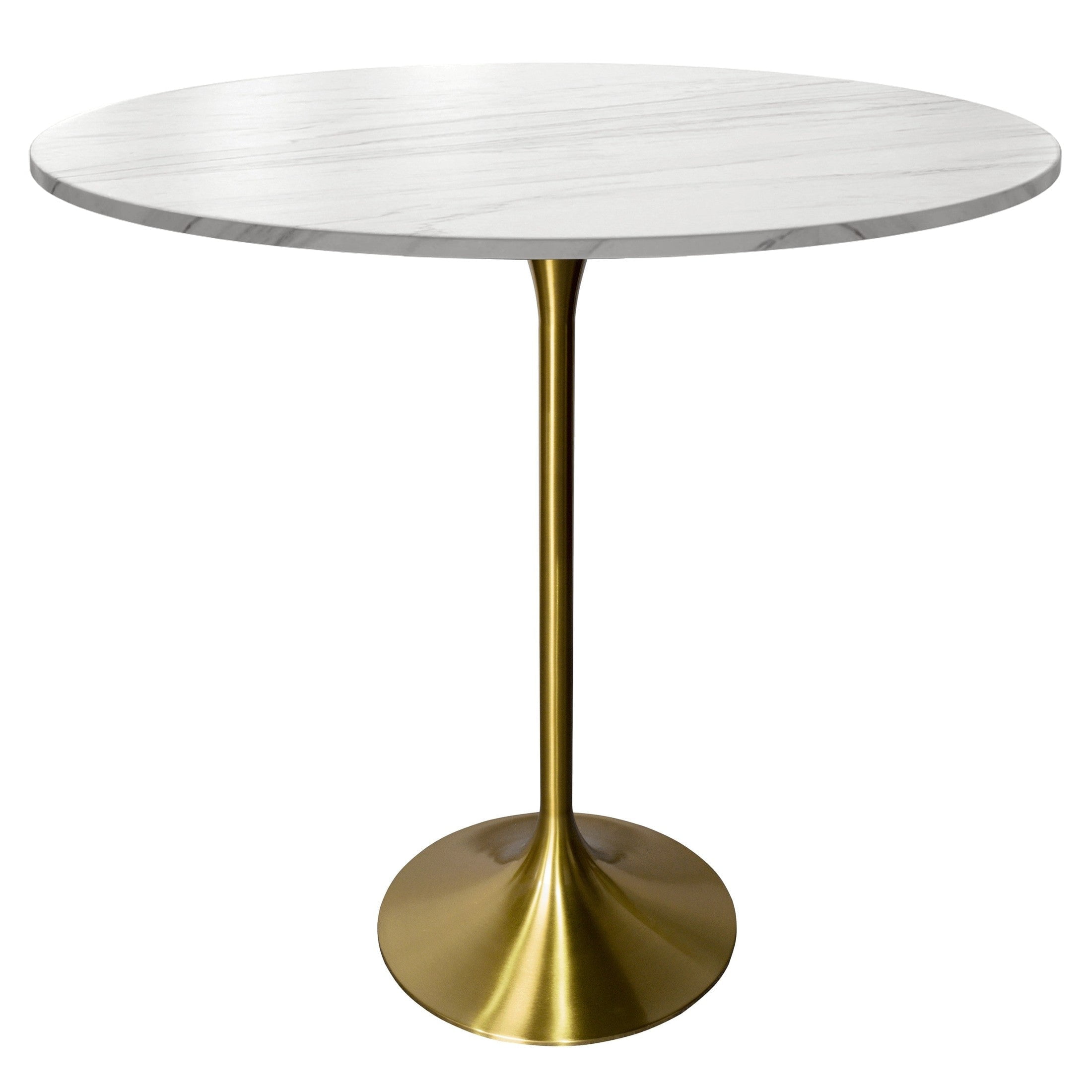 LeisureMod 48" Round Bar Height Dining Table with Sintered Stone Top ...