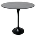 thumbnail image 1 of LeisureMod 48" Round Bar Height Dining Table with Sintered Stone Top Pub Table and Black Stainless Steel Pedestal Base for Modern Kitchen and Dining Room Verve Collection in Marble Grey, 1 of 8