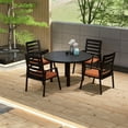 thumbnail image 1 of LeisureMod 5-Piece Dining Set 48" Round Dining Table and 4 Patio Arm Chairs in Aluminum with Slatted Design and Removable Cushions Seats 4 Person for Home, Patio, Chelsea Collection in Orange, 1 of 26