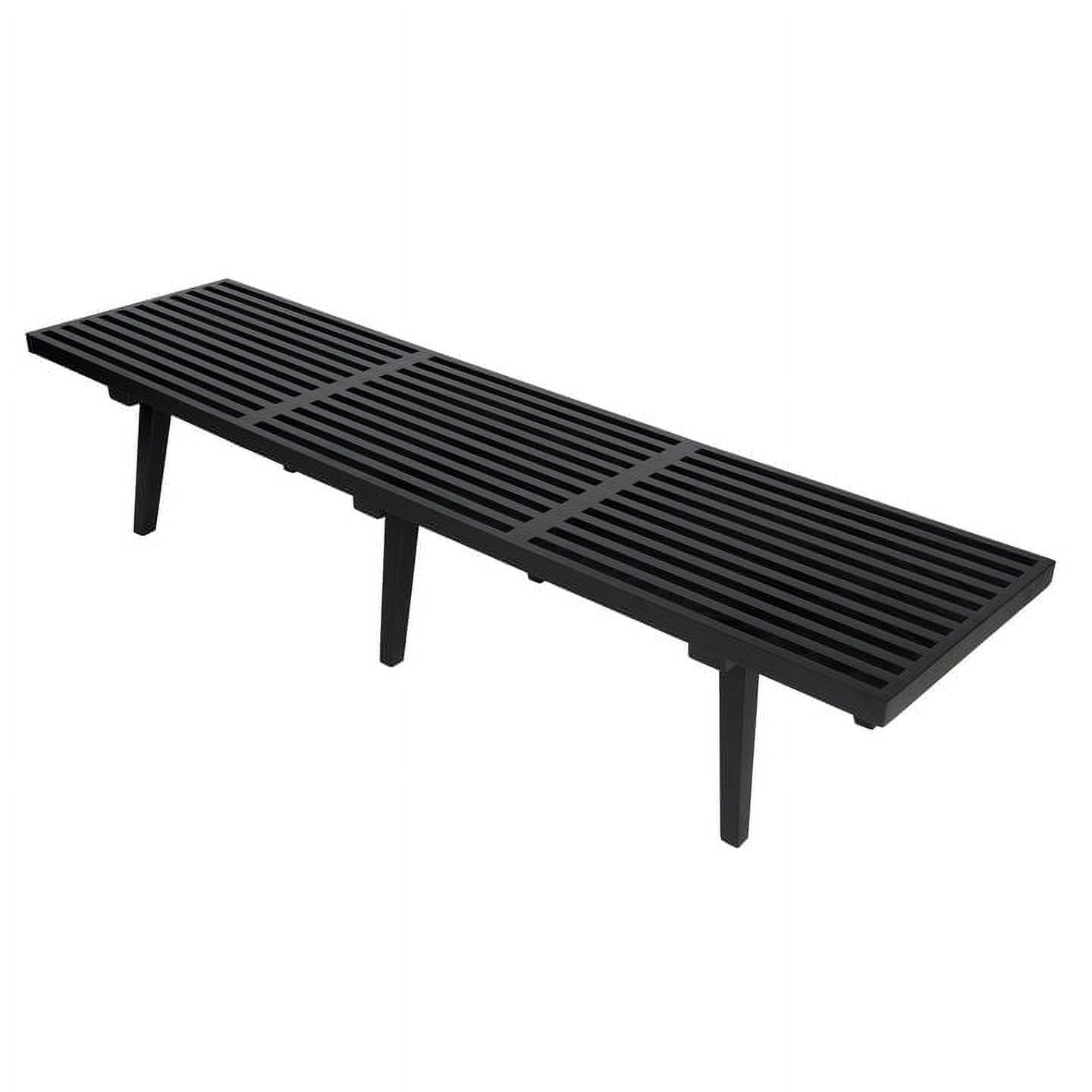 Inwood 72" Black Solid Wood Platform Bench