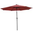 thumbnail image 1 of LeisureMod 9 ft. Outdoor Tilt Market Umbrella with Powder-Coated Steel Frame and Fillable Base for Modern Home, Patio, Backyard Sierra Collection in Red, 1 of 11