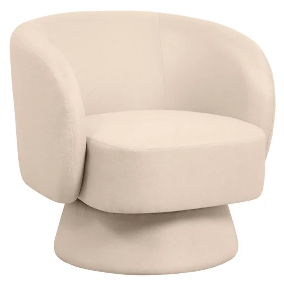 LeisureMod Raze Modern Swivel Barrel Accent Chair – Upholstered Chair with Pine Wood Base for Living Rooms, Bedrooms, or Offices