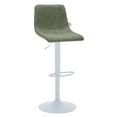 thumbnail image 1 of LeisureMod Adjustable Height Bar Stool with Leather Upholstery Powder-Coated Iron Base and High-Density Foam Seat for Modern Kitchen and Bar Tilbury Collection in Olive Green, 1 of 10