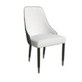 thumbnail image 1 of LeisureMod Allure Dining Chairs Modern Upholstered Seat and Back Solid Wood Legs Contemporary for Kitchen and Dining Room in White Black, 1 of 12
