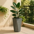 thumbnail image 1 of LeisureMod Aloe Fiberstone and MgO Clay Planter, Mid-Century Modern Tapered Square Planter Pot for Indoor and Outdoor (Grey, 29" Height), 1 of 7