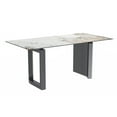 thumbnail image 1 of LeisureMod Astra Series Modern Rectangular 55” Dining Table with Sintered Stone Wide Top and Stainless-Steel Base in White Grey, 1 of 10