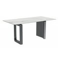 thumbnail image 1 of LeisureMod Astra Series Modern Rectangular 55” Dining Table with Sintered Stone Wide Top and Stainless-Steel Base in White, 1 of 11