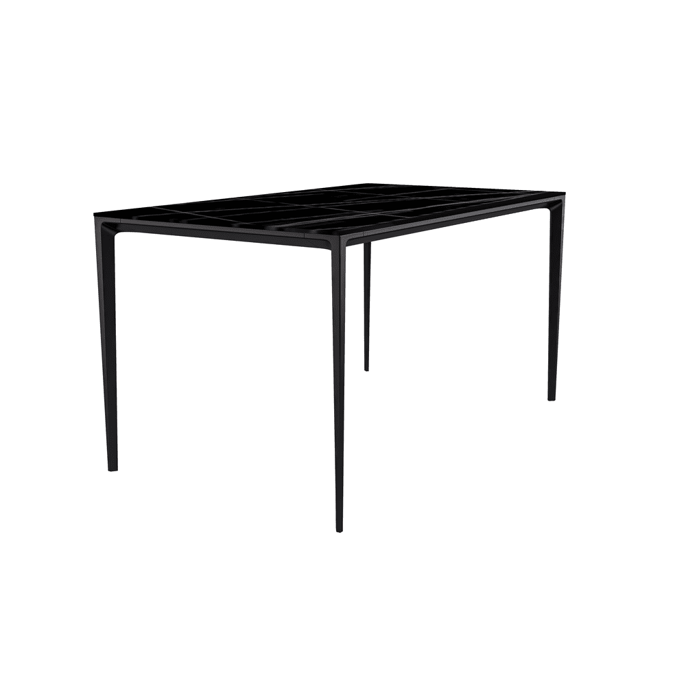 LeisureMod Avo Series Modern Dining Table Black Base, With 71 Black ...
