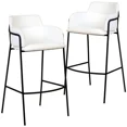 thumbnail image 1 of LeisureMod Axis Modern Bar Stool – Upholstered Bar Height Chairs with Footrest and Black Stainless Steel Base for Kitchen Island, Pub, or Home Bar Set of 2, 1 of 13