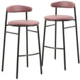 thumbnail image 1 of LeisureMod Bar Stool Upholstered in Leather Contemporary Accent Kitchen Counter Stool for Dining Room Kitchen, and Pub Lume Collection Set of 2 in Burgundy, 1 of 12