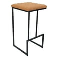 thumbnail image 1 of LeisureMod Quincy Modern Leather Bar Stool with Quilted Upholstery, Counter Height Seat, Sled Base, Non-Slip Foot Pads, Powder-Coated Frame, Fully Assembled, Light Brown, 1 of 15