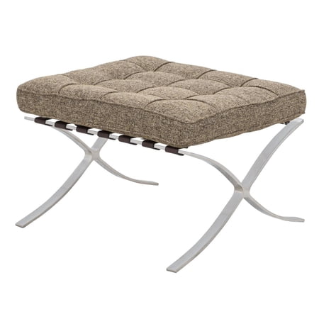 LeisureMod Bellefonte Style Modern Pavilion Ottoman-Color:Oatmeal