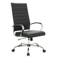 thumbnail image 1 of LeisureMod Benmar High-Back Mid-Century Modern Swivel Leather Office Chair in Black, 1 of 8