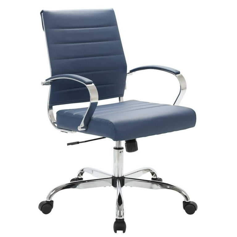 Navy leather office chair hot sale