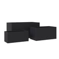 thumbnail image 1 of LeisureMod Bloom 3-Piece Fiberstone and MGO Clay Planter Set, Mid-Century Modern Rectangular Planter Pot for Indoor and Outdoor (Black), 1 of 9