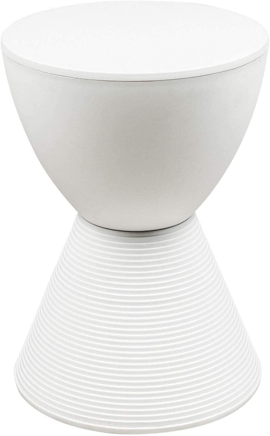 White Modern Round Polypropylene Side Table