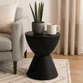 thumbnail image 1 of LeisureMod Side Table Modern Hourglass End Table Compact Accent Drum Table with Removable Lid for Storage Indoor and Outdoor Use Boyd Series in Black, 1 of 11