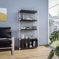 thumbnail image 1 of LeisureMod Brentwood Bookcase with White Stainless Steel Frame Dark Walnut, 1 of 12