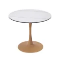 thumbnail image 1 of LeisureMod Bristol 27" Round Dining Table with MDF Top and Natural Wood Steel Pedestal Base for Modern Kitchen and Dining Room, 1 of 9