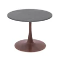 thumbnail image 1 of LeisureMod Bristol 27" Round Dining Table with Sintered Stone Top and Walnut Steel Pedestal Base for Modern Kitchen and Dining Room, 1 of 7