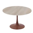 thumbnail image 1 of LeisureMod Bristol 35" Round Dining Table with Sintered Stone Top and Cherry Steel Pedestal Base for Modern Kitchen and Dining Room, 1 of 9