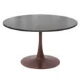 thumbnail image 1 of LeisureMod Bristol 35" Round Dining Table with Sintered Stone Top and Walnut Steel Pedestal Base for Modern Kitchen and Dining Room, 1 of 8