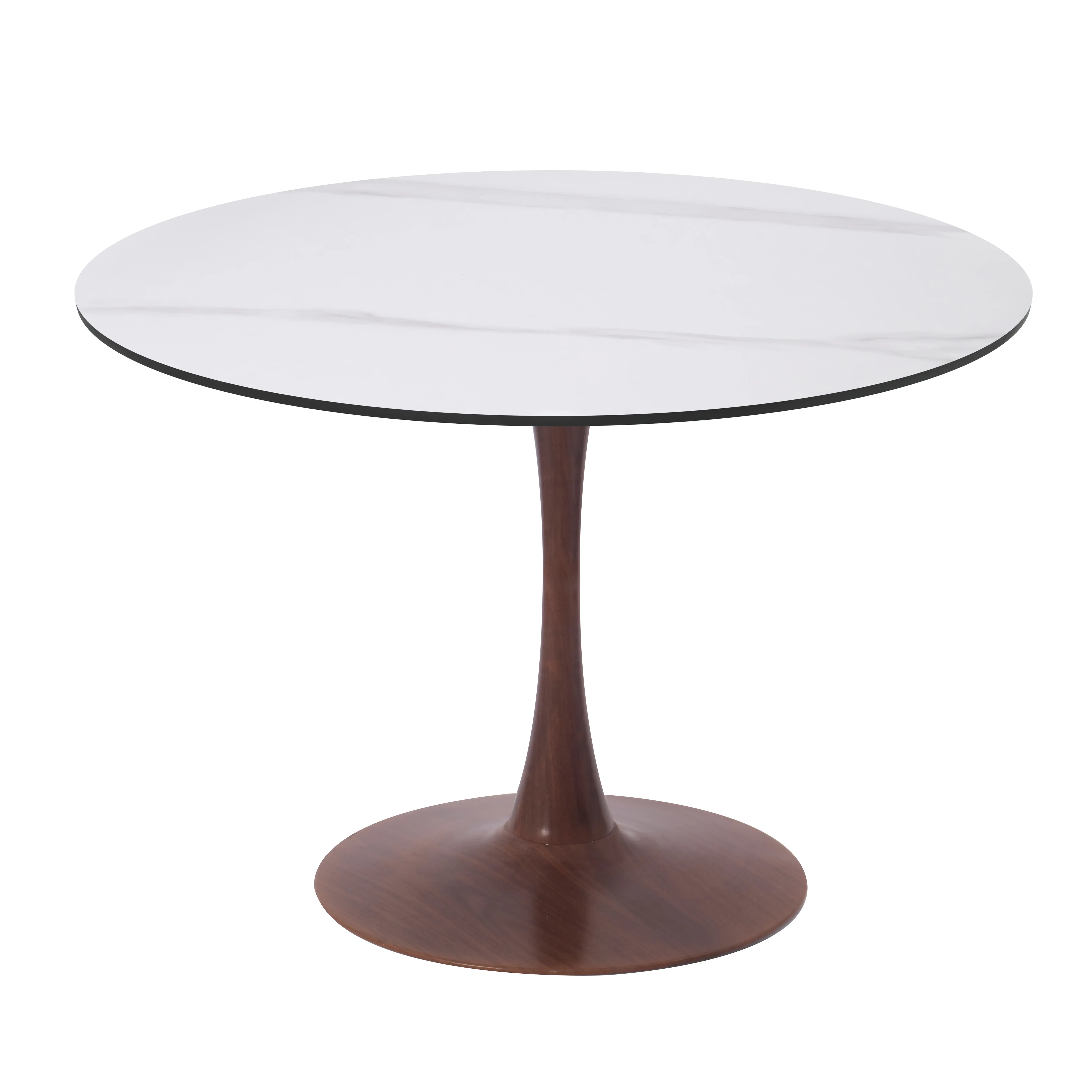 LeisureMod Bristol 40" Round Dining Table with Sintered Stone Top and ...