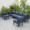 thumbnail image 1 of LeisureMod Chelsea 6-Piece Outdoor Patio Conversation Set – Aluminum Sectional Sofa Set with Cushions for Backyard, Garden, Balcony, Deck, Porch, Terrace, Poolside & Outdoor Living Spaces, Blue, 1 of 36