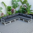 thumbnail image 1 of LeisureMod 6-Piece Patio Sectional in Weathered Grey Aluminum Frame with Removable Cushions and Ties for Modern Home, Backyard, Garden Chelsea Collection, Black, 1 of 15