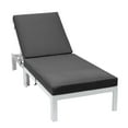 thumbnail image 1 of LeisureMod Chelsea Modern White Aluminum Outdoor Chaise Lounge Chair with Black Cushions, 1 of 10
