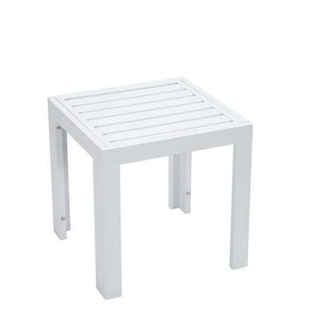 LeisureMod Chelsea Modern Aluminum Patio Side Table