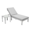thumbnail image 1 of LeisureMod Chelsea Modern Weathered Grey Aluminum Outdoor Chaise Lounge Chair With Side Table & Light Grey Cushions, 1 of 13