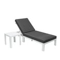 thumbnail image 1 of LeisureMod Chelsea Outdoor Chaise Lounge Chair & Side Table in Black, 1 of 13