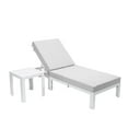 thumbnail image 1 of LeisureMod Chelsea Modern Outdoor White Chaise Lounge Chair With Side Table & Cushions-Color:White,Material:Aluminum, 1 of 13