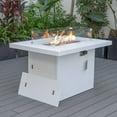 thumbnail image 1 of LeisureMod Chelsea Patio Modern 44" White Aluminum Propane 55,000 BTU Fire Pit Table With Glass Shield & Crystal Stones, 1 of 13