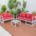 thumbnail image 1 of LeisureMod Chelsea White Sectional With Adjustable Headrest & Coffee Table With Cushions, 1 of 15