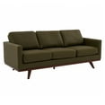 thumbnail image 1 of LeisureMod Chester Modern Faux Leather Sofa in Green Leather, 1 of 11