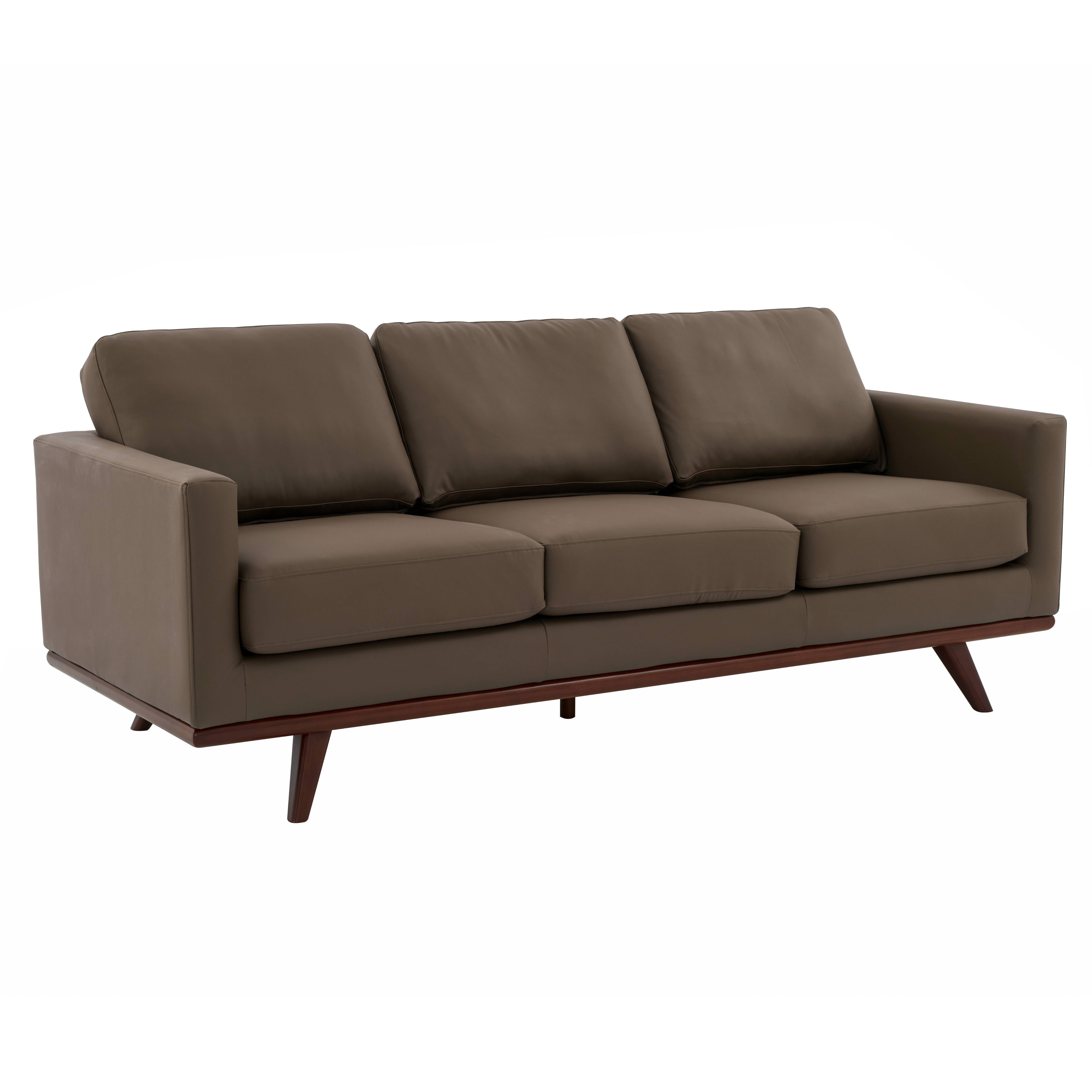 る*い様 【新品未使用】CTHY LUXURY MATERIAL CHESTER Leisuremod Chester Modern Leather 3 Seater Sofa With Birch Wood